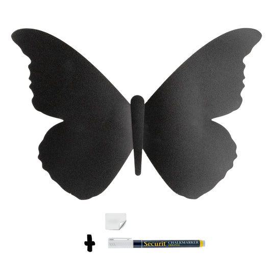 Set of 10 black Securit wall chalkboards with 3D silhouette design, 14.6x21.9x1cm for writing or display.