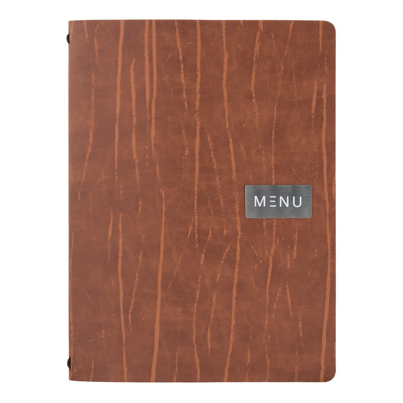 Load image into Gallery viewer, Securit Menu Set - Leather Ruga A4 Brown - 10 Menu Holders + 20 Extra Pouches
