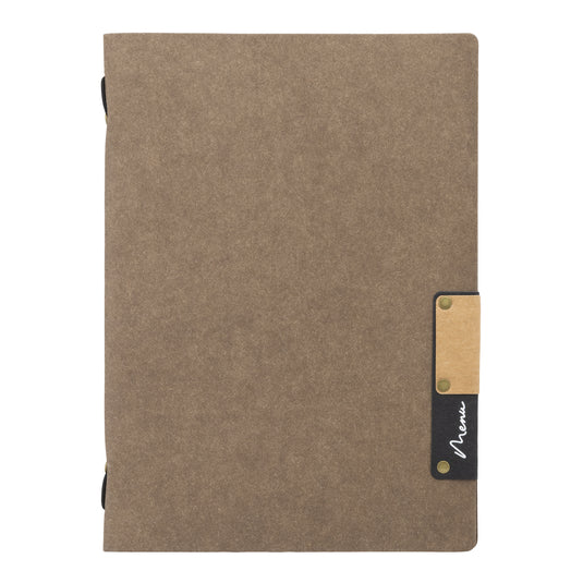 Securit brown nature menu holders, 24.7x17.9cm, pack of 10, made of durable material for restaurant or cafe menus.