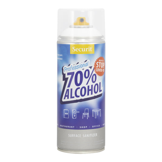 Securit transparent sanitizer bottle with dimensions 19.5x19.5x6.5cm, made of clear plastic for disinfecting purposes