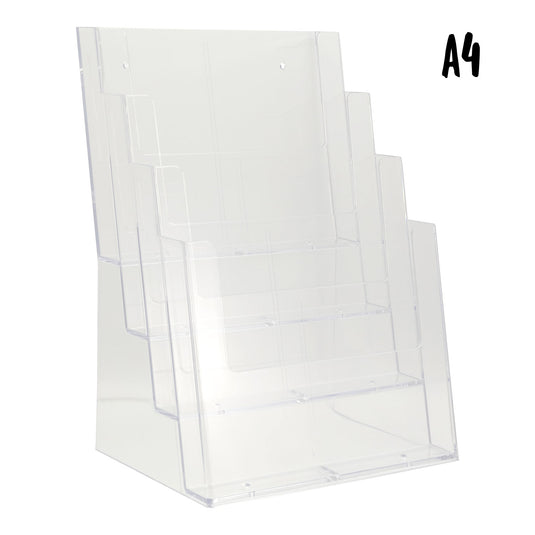 Transparent Securit brochure holder measuring 17.5x24x34 cm, designed for organizing and displaying brochures effectively.