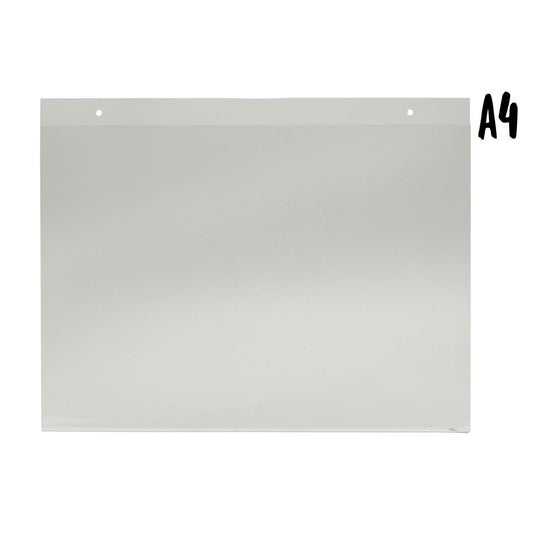 Transparent Securit brochure holder, 21x31.8x3.8cm, pack of 10, ideal for displaying flyers and brochures.