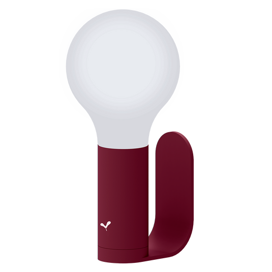 Fermob Aplô Wireless Lamp with Wall Light Bracket – Black Cherry