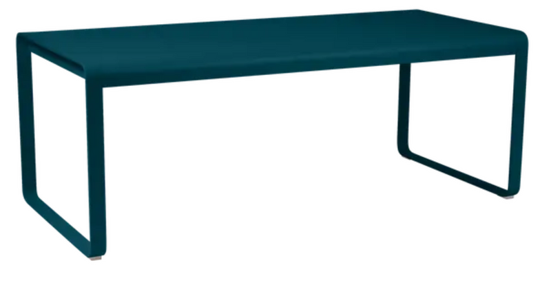 Load image into Gallery viewer, Fermob Bellevie outdoor metal dining table, 196 x 90 cm, eight-seater, suitable for outdoor patio or garden dining areas.
