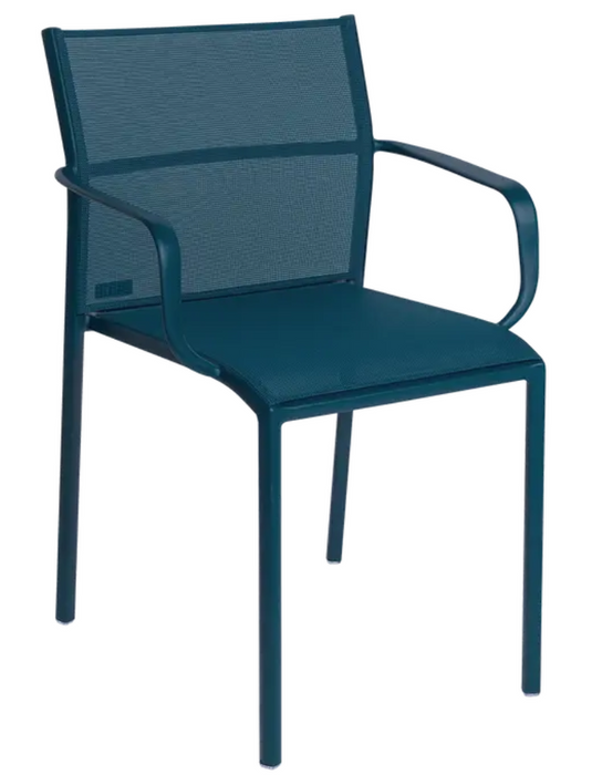 Fermob Cadiz outdoor aluminum armchair with technical fabric seat, stylish and durable for outdoor use, in Ireland.