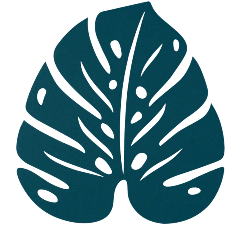 Load image into Gallery viewer, Fermob Bouquet Sauvage Monstera non-slip metal pad with blue and green botanical design for furniture protection.
