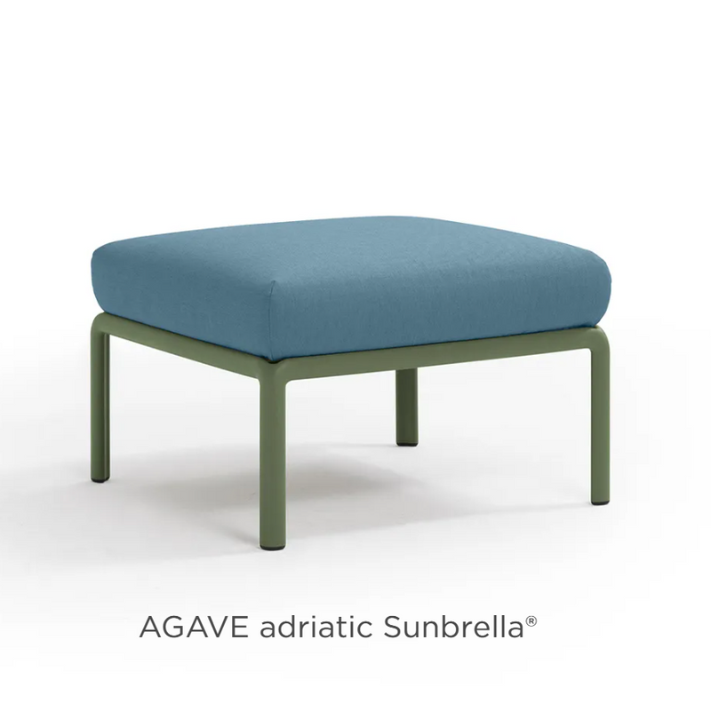 Load image into Gallery viewer, Nardi Komodo Pouf part of the outdoor sofa section, featuring woven Agave Adriatic design for stylish outdoor modular seating.
