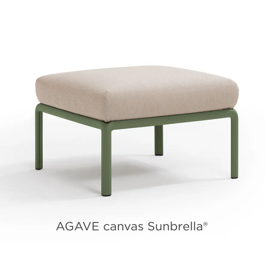 Nardi Komodo Pouf from the Nardi Outdoor Sofa Komodo Section, featuring woven design and plush seating on an outdoor patio.