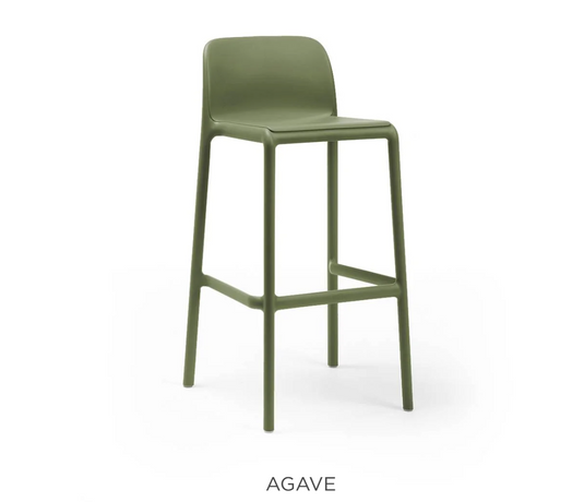 Nardi Faro high stackable bar stool with a sleek design, suitable for outdoor patio and outdoor furniture settings.