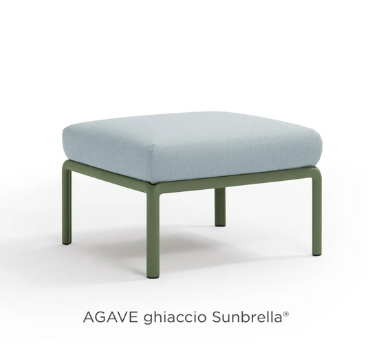 Nardi Komodo Pouf from the outdoor sofa section, featuring a light blue agave color and modular seating design.