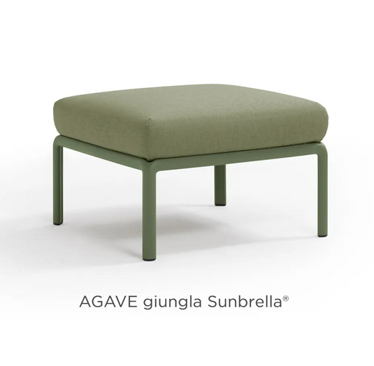 Nardi Komodo Pouf from the Nardi Outdoor Sofa Komodo Section, featuring green agave-style woven seating for outdoor relaxation.