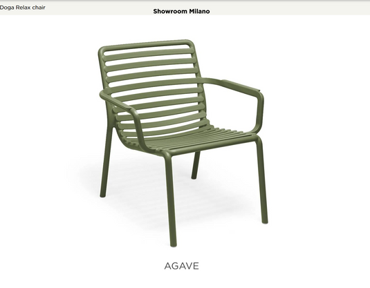 Nardi Doga Relax outdoor chair with woven agave pattern, lightweight and stylish for garden or patio relaxation.