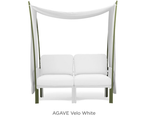 White Komodo Ombra 2 Sunshade accessory for Nardi sofa, designed for patio furniture and outdoor shade protection.