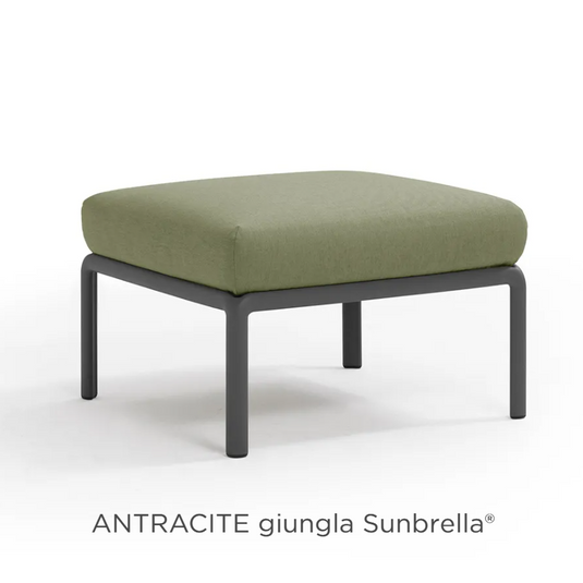 Nardi Komodo Pouf from the outdoor sofa Komodo section, featuring a dark antacite finish in a modular seating design.
