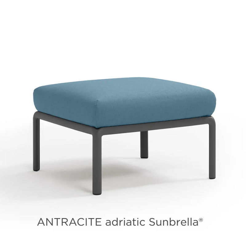 Load image into Gallery viewer, Antracite Nardi Komodo Pouf from the outdoor sofa Komodo section, modular seating with sleek design, suitable for outdoor use
