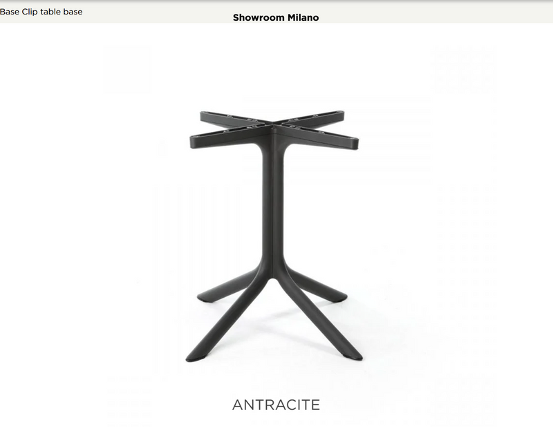 Load image into Gallery viewer, Antracite Nardi Base Clip table base for restaurant tables, featuring a sturdy, compact design in a dark-colored finish.
