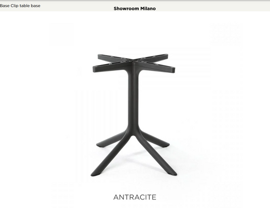 Antracite Nardi Base Clip table base for restaurant tables, featuring a sturdy, compact design in a dark-colored finish.