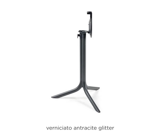 Nardi Base Flute folding table leg in antracite for restaurant and hotel seaside tables, featuring sleek design and sturdy construction.