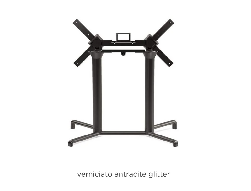 Load image into Gallery viewer, Nardi Base Scudo double folding table leg in antracite, designed for restaurant tables, sturdy and easy to fold for versatile use.
