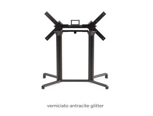 Nardi Base Scudo double folding table leg in antracite finish, designed for restaurant tables, sturdy and easy to assemble.