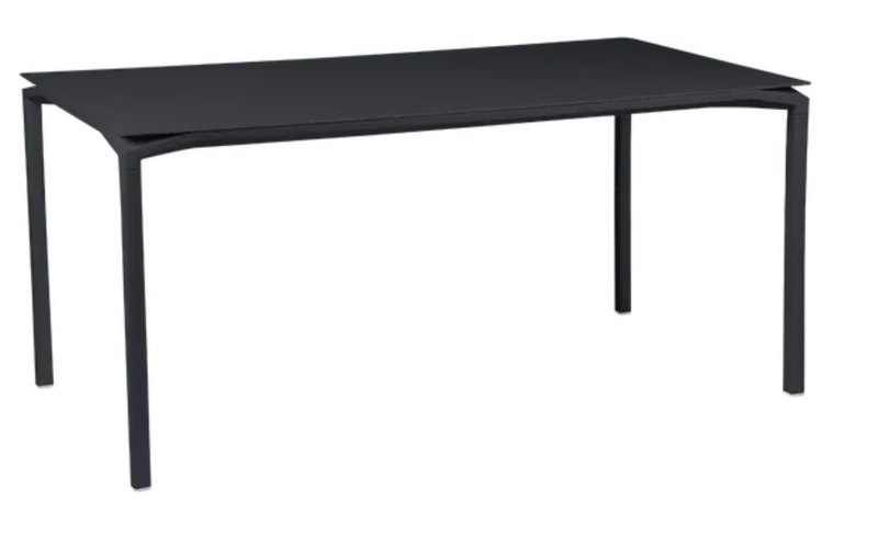 Load image into Gallery viewer, Fermob CALVI rectangular kitchen table in antracite, 160x80 cm, six-seater with sleek modern design.
