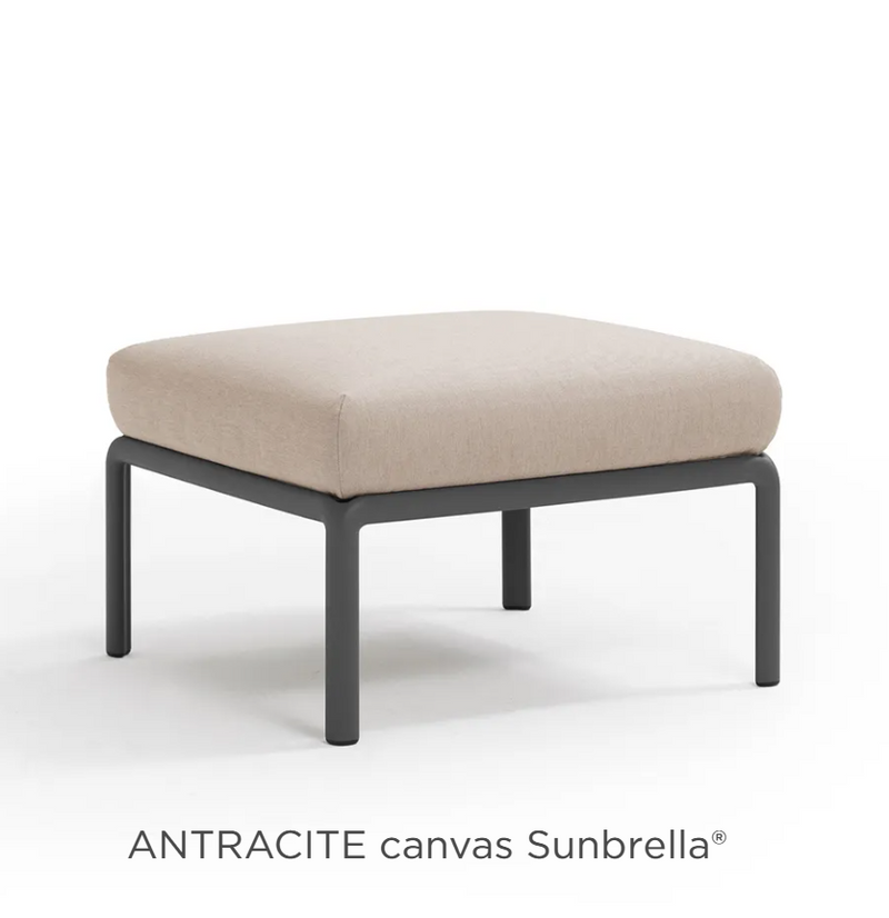Load image into Gallery viewer, Nardi Komodo Pouf from the Nardi Outdoor Sofa Komodo Section in dark antracite canvas, modular outdoor seating for patio or garden.
