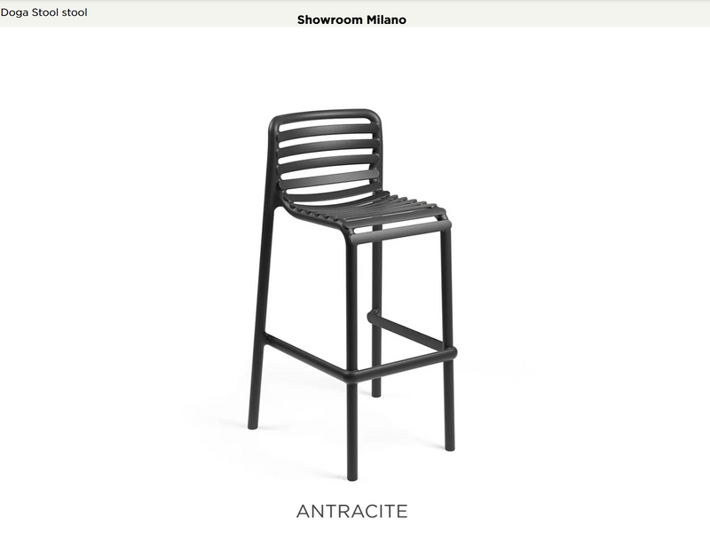 Load image into Gallery viewer, Nardi Doga high outdoor stool in anthracite for patio or restaurant seating, 75cm height, modern outdoor furniture style.
