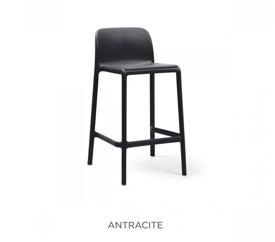 Nardi Faro mini counter stool with antracite finish, modern high bar stool design, sleek and stylish for contemporary spaces