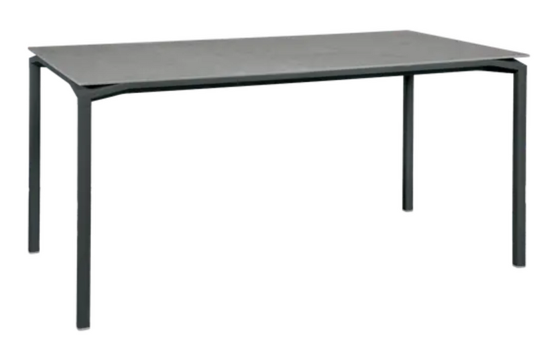 Load image into Gallery viewer, Fermob Calvi Creta mineral dining table in antracite grey, 160x80 cm, six-seater with sleek modern design.
