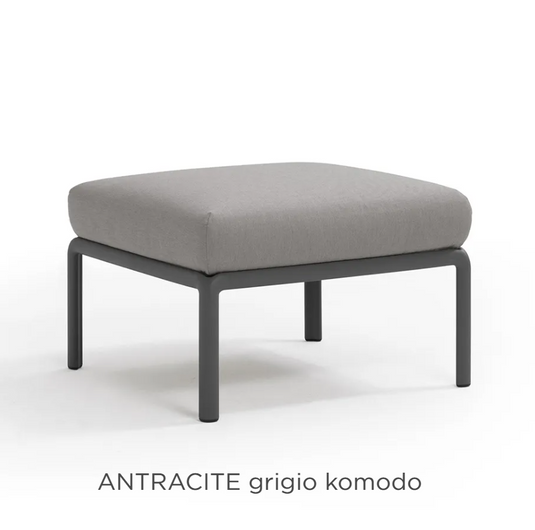 Nardi Komodo Pouf from the Nardi Outdoor Sofa Komodo Section in anthracite gray, modular seating for outdoor lounging.