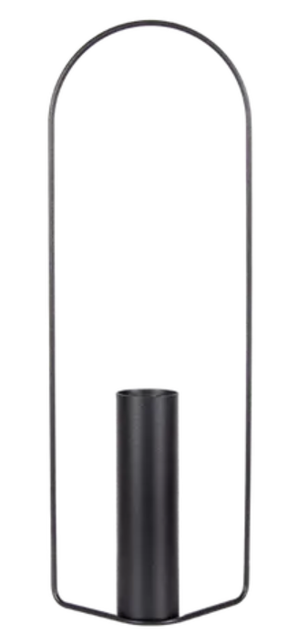 Load image into Gallery viewer, Fermob Itac cylindrical vase in anthracite color, 76cm tall, with matching accessories, showcasing modern, sleek design.
