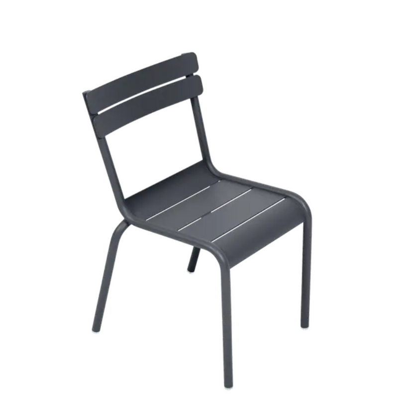 Load image into Gallery viewer, Antracite Fermob Luxembourg Kid Chair from Fermb Kids Corner Contract line, designed for children, made of durable outdoor furniture material.
