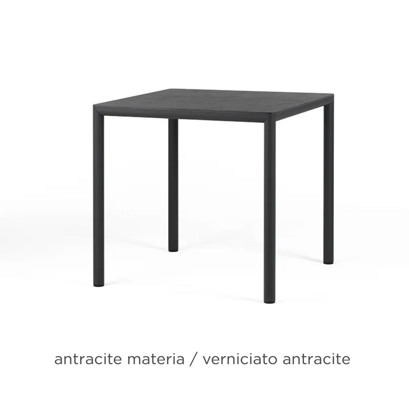 Load image into Gallery viewer, An outdoor Piave 80 contract table by Nardi with an antracite finish, designed for stylish outdoor dining and gathering.
