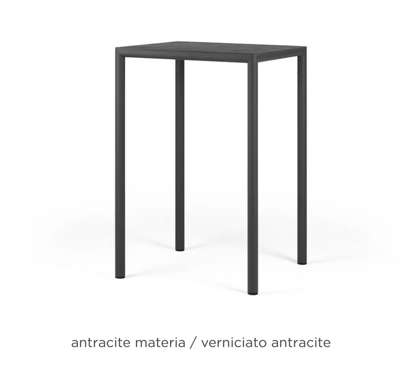 Load image into Gallery viewer, Nardi Piave 70 high outdoor table with antracite HPL top and aluminum frame, ideal for hospitality settings.
