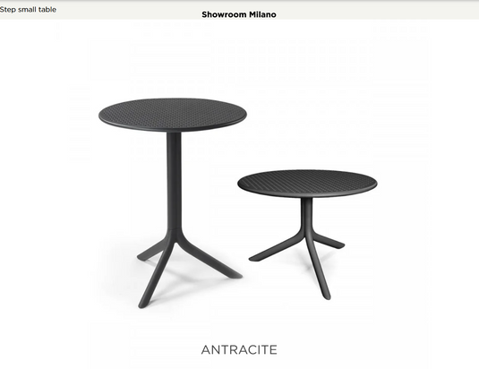 Nardi outdoor expandable dining table by Custom Wood Designs, low and high options, suitable for garden patio or restaurant outdoor setting.