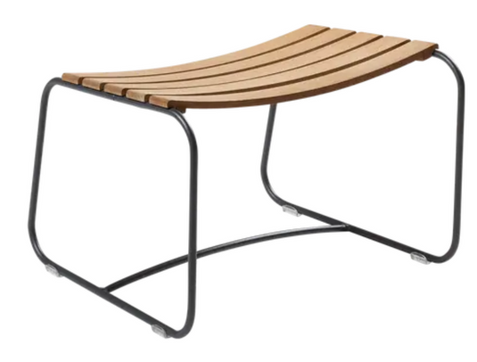 Antracite Fermob Surprising Teak Footrest with sleek teak surface and modern design, perfect for stylish home or outdoor use