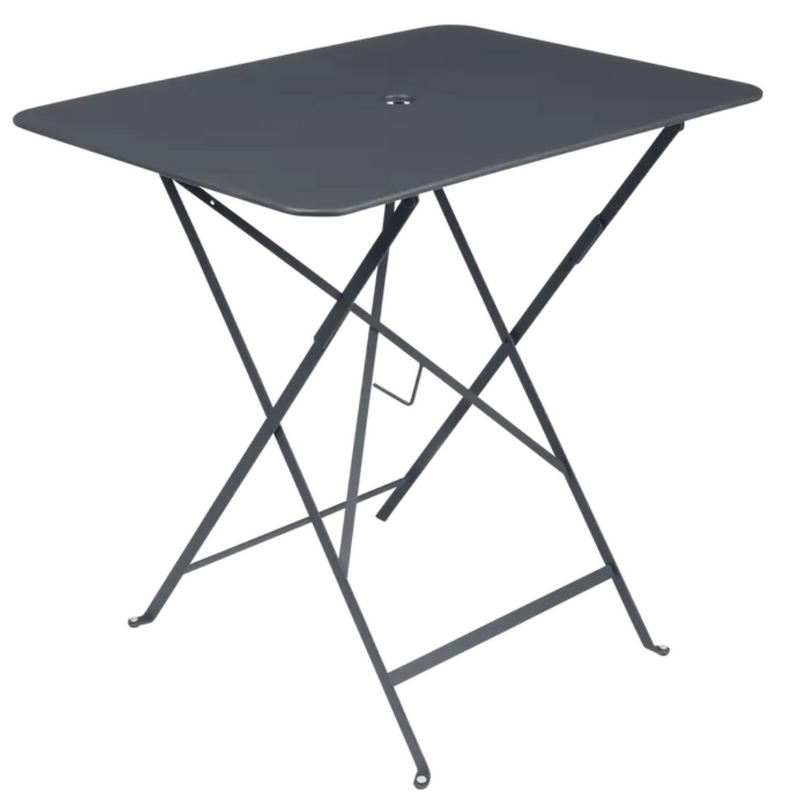 Load image into Gallery viewer, Fermob foldable bistro table in antracite color, 77 x 57 cm, suitable for outdoor use with metal construction.
