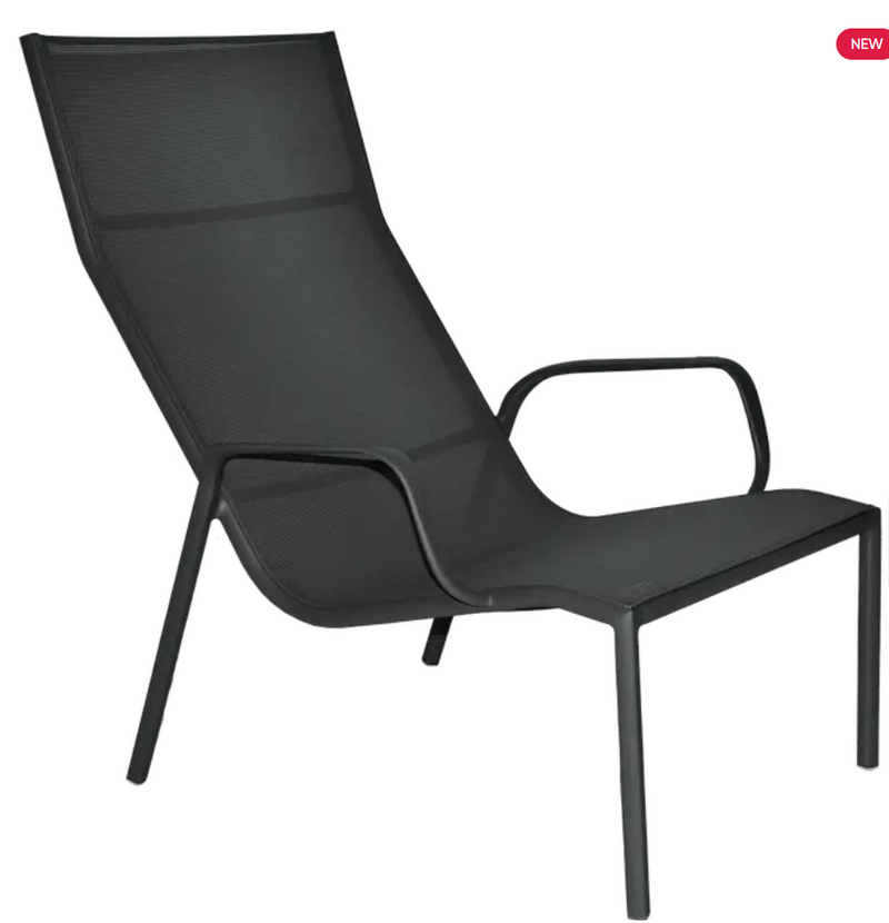 Load image into Gallery viewer, Fermob Cadiz Lounge Armchair in antracite, modern outdoor lounge chair with a sleek design and comfortable seating.
