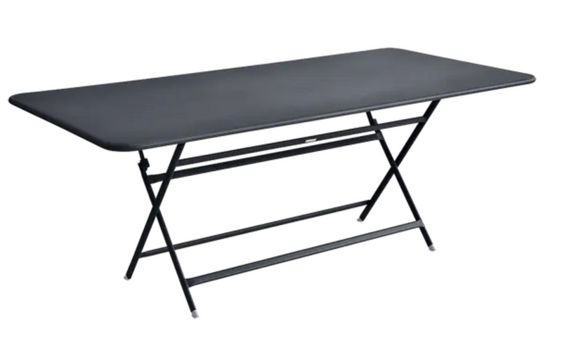 Load image into Gallery viewer, Fermob Caractère foldable outdoor table in antracite, 190x90 cm, eight-seater, ideal for outdoor dining and gatherings.
