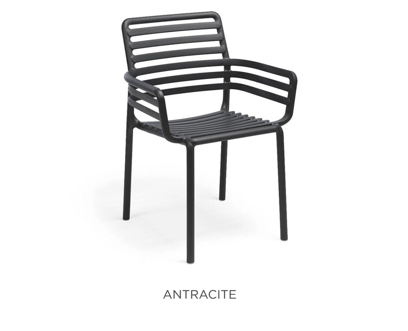 Load image into Gallery viewer, Antracite Nardi Doga outdoor armchair with a sleek design, featuring a comfortable curved seat and sturdy frame.
