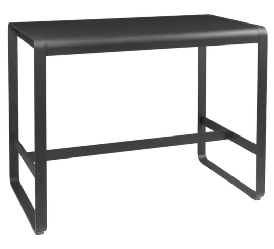 Fermob Bellevie high lounge table in antracite, 140x80 cm, outdoor metal furniture with sleek modern design.