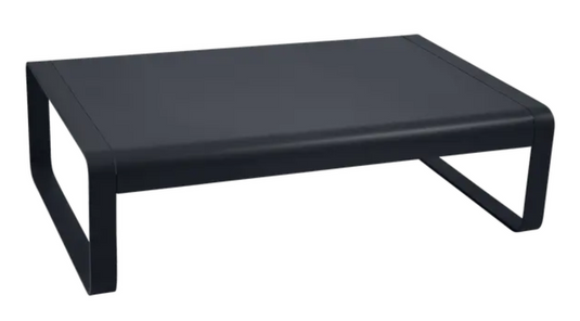 Fermob Bellevie low lounge table in anthracite metal, 103x75 cm, outdoor coffee table with sleek, modern design.