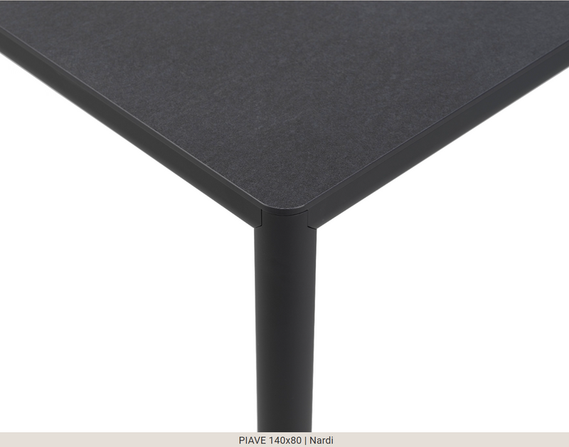 Load image into Gallery viewer, Nardi Piave 70 contract outdoor table by Custom Wood Designs with antracite finish and set-leg design for restaurant use.
