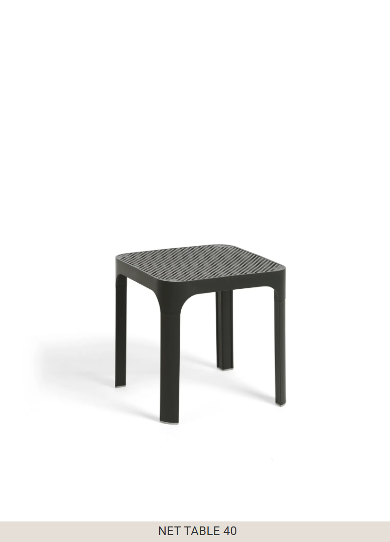 Load image into Gallery viewer, Antracite Nardi Net Table 40 outdoor side table with woven net design, ideal for patio or garden furniture.
