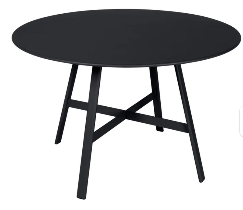 Load image into Gallery viewer, Fermob SO'O oval oak table with 117cm diameter, antracite finish, ideal for restaurant or hotel settings.
