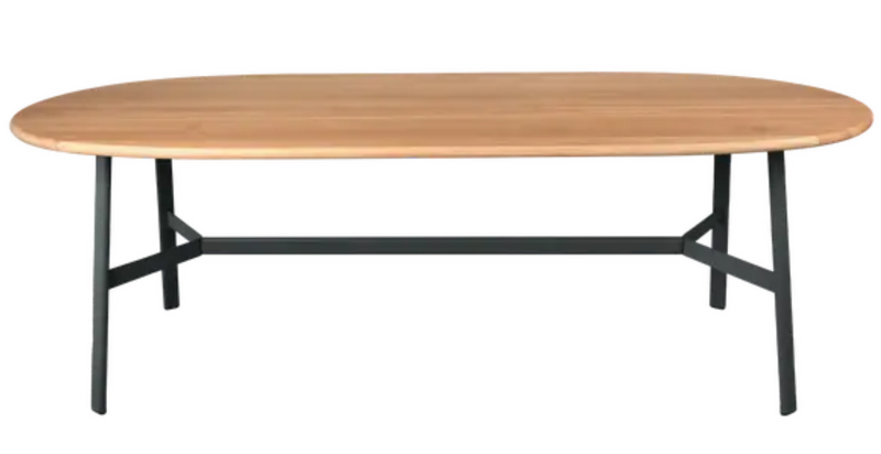 Load image into Gallery viewer, Fermob SO'O Oval Oak Table, 220x95 cm, solid wood dining table with 8 seats, in antracite finish, modern design
