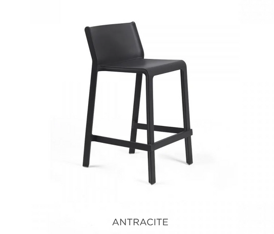 Antracite Nardi Trill Mini Counter Stool for outdoor use, made of durable material, featuring a sleek, modern design.