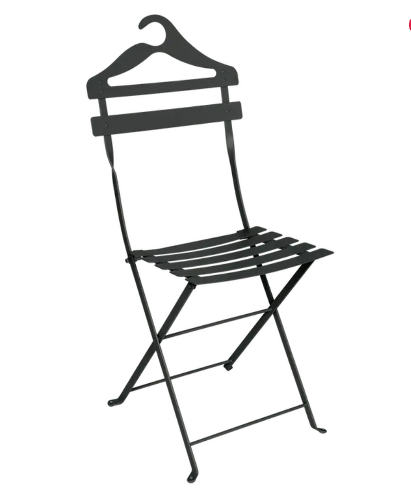 Load image into Gallery viewer, Fermob Bistro Valet Chair, antracite folding metal chair, hanging design, suitable for outdoor or patio settings.
