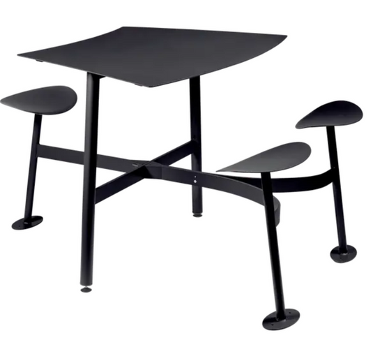 Fermob Bolder 3-seater bar stool with antracite and blue finish, showcasing modern design and sturdy metal construction.