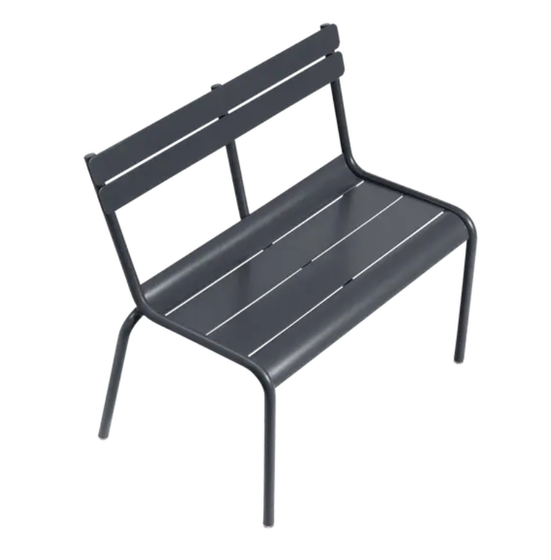 Load image into Gallery viewer, Fermob Luxembourg Kid Bench, an anthracite-colored kids' corner contract bench with a modern design for restaurant furniture.
